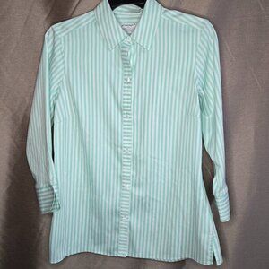 Foxcroft, Aqua, Cream, Top, Size: 2